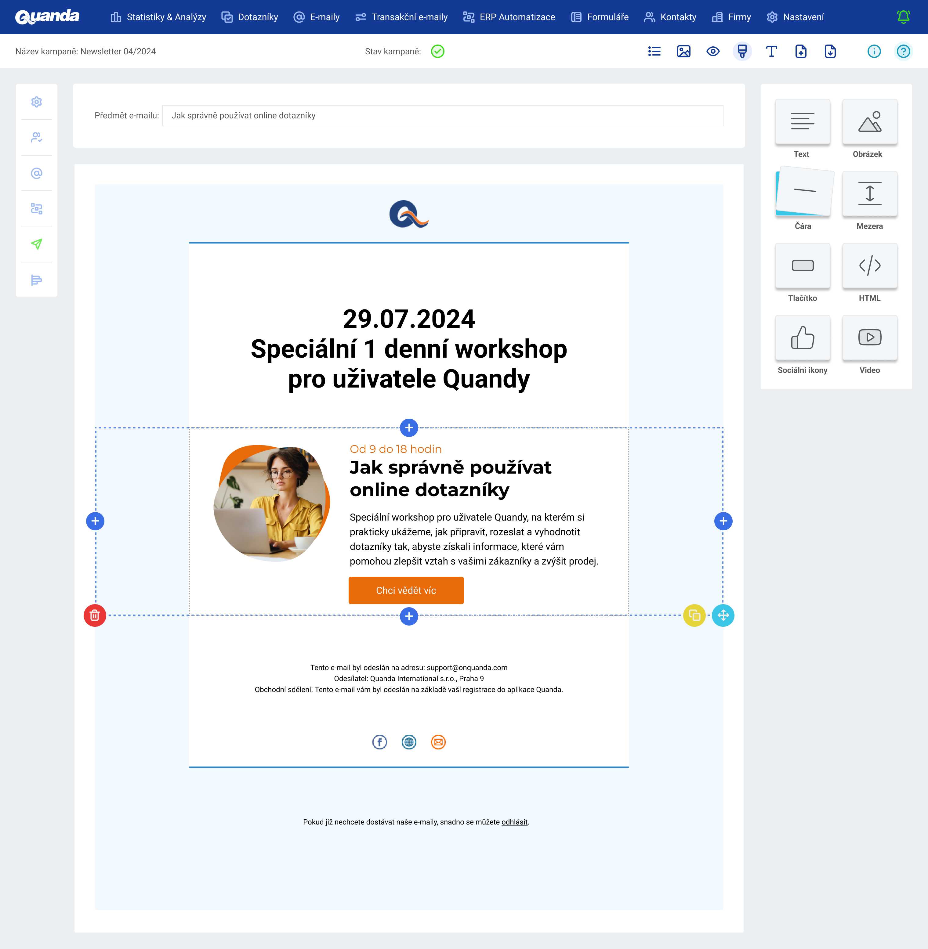 Edytor e-maili Quanda